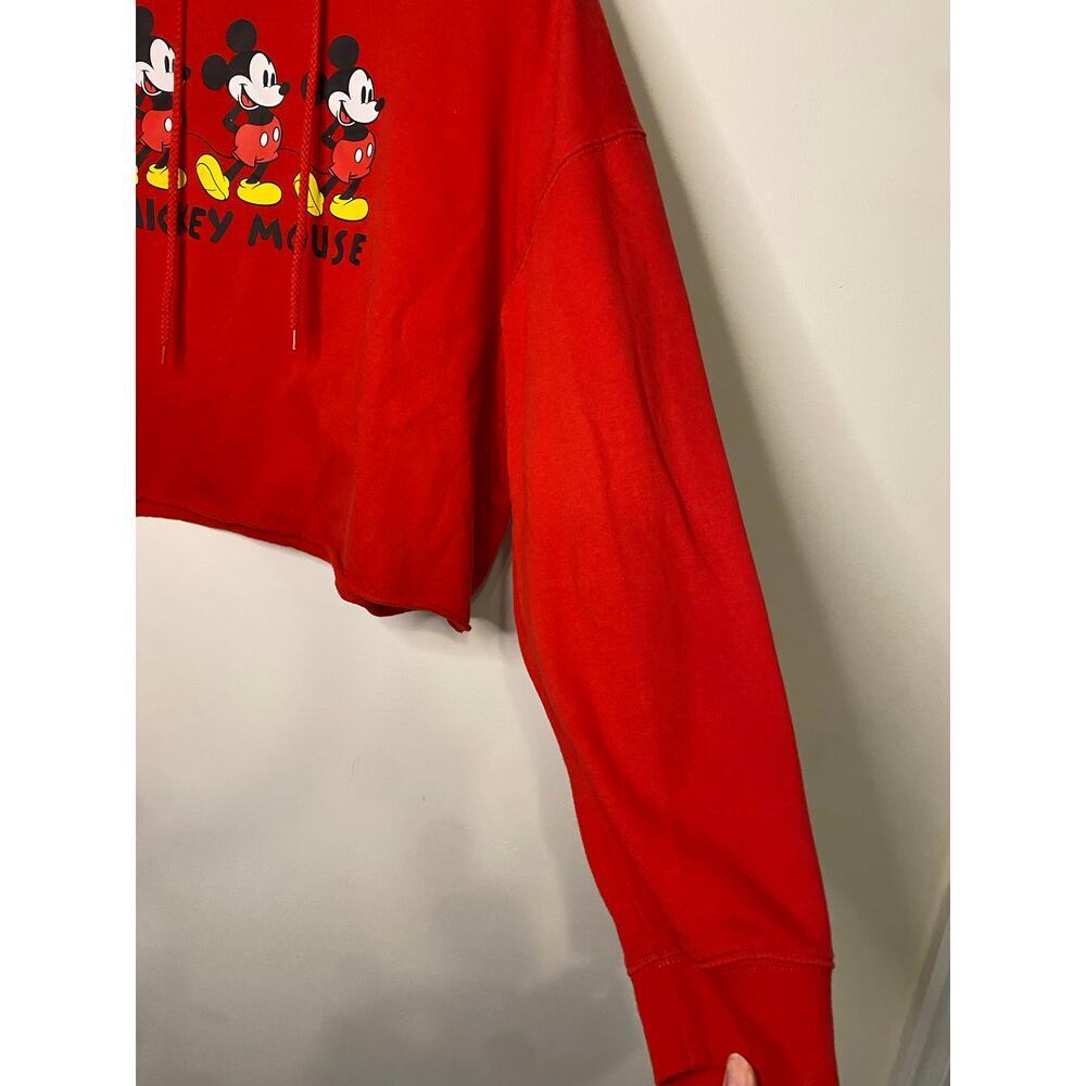 Disney Mickey Mouse Red Hooded Sweatshirt Boxy Cropped 3XL Plus Size Hoodie - Picture 8 of 12